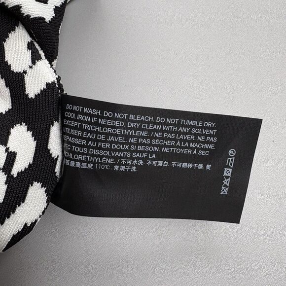 Theory Women Small Jacquard Leopard Print V-Neck Cardigan  Black White Stretchy - Picture 10 of 12